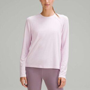 lululemon License to Train Classic Fit Long Sleeve Shirt Size 8 Light Pink